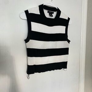 Sincerely Jules Black and White Striped Sweater Vest